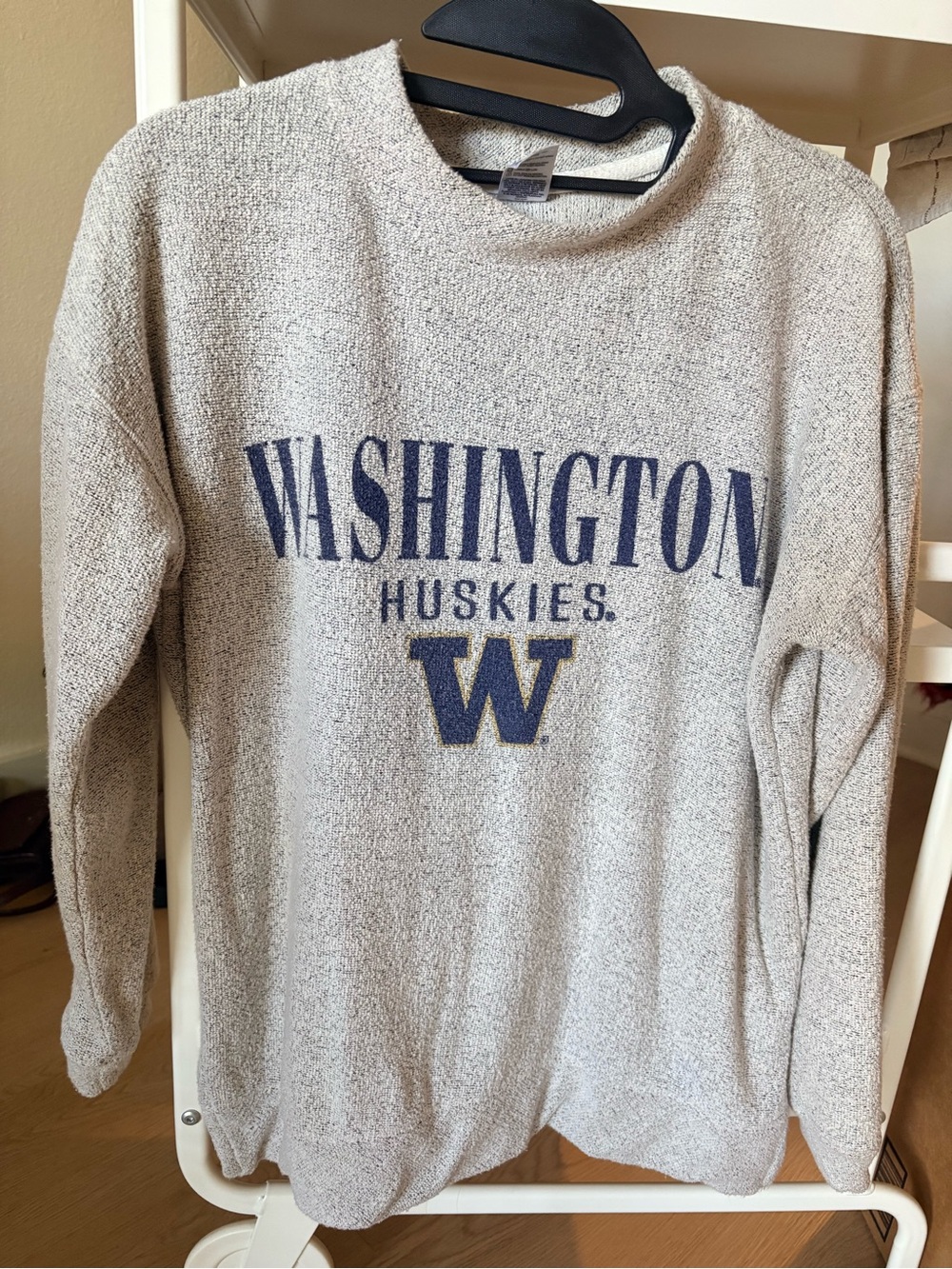 UW Washington Huskies Gray mock neck, terry cloth sweatshirt